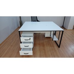 White Keson Binary Desk