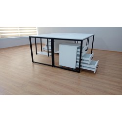 White Keson Binary Desk