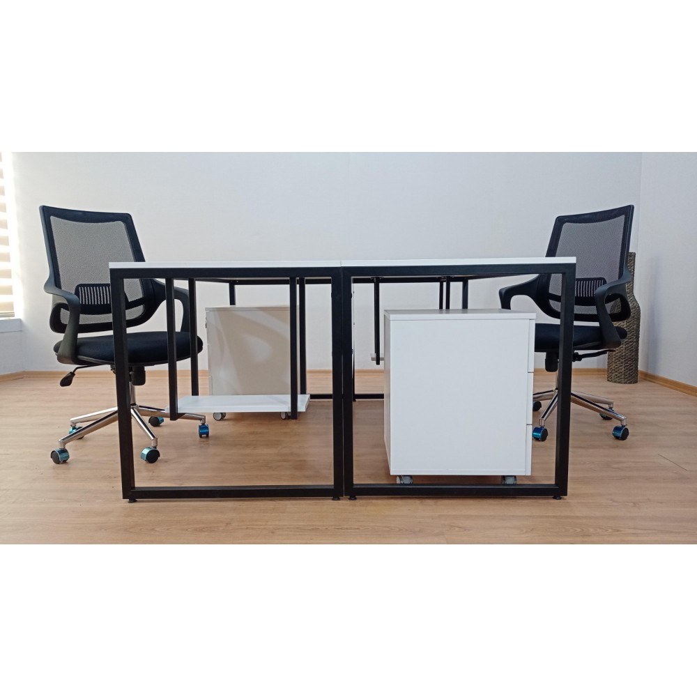 White Keson Binary Desk