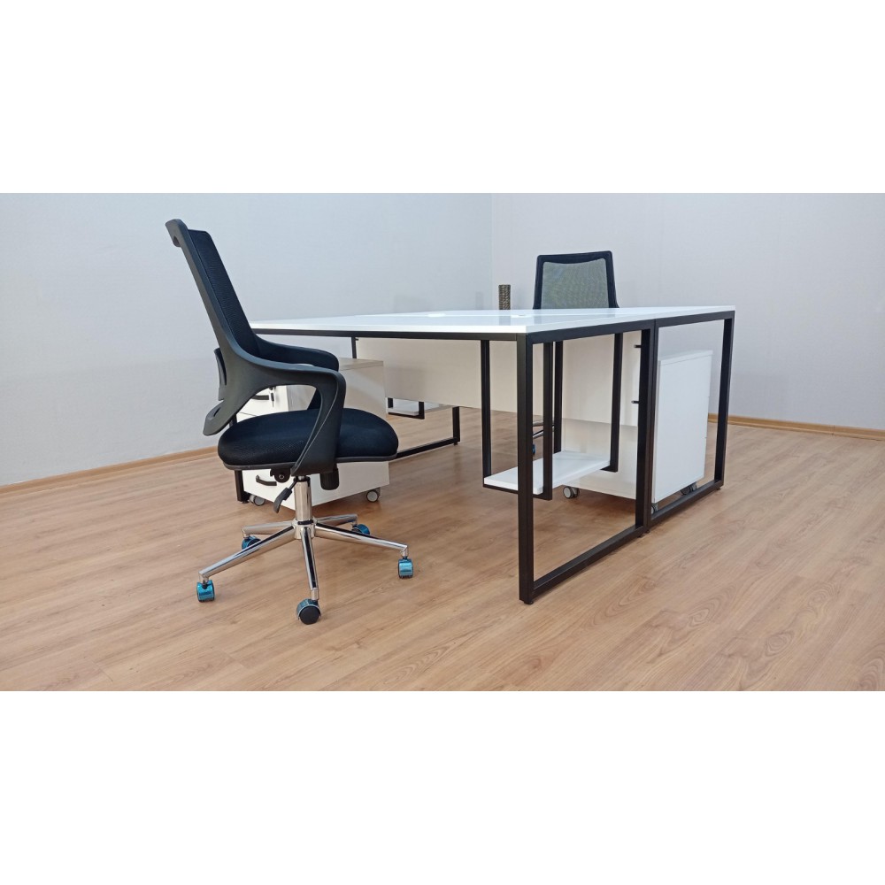 White Keson Binary Desk
