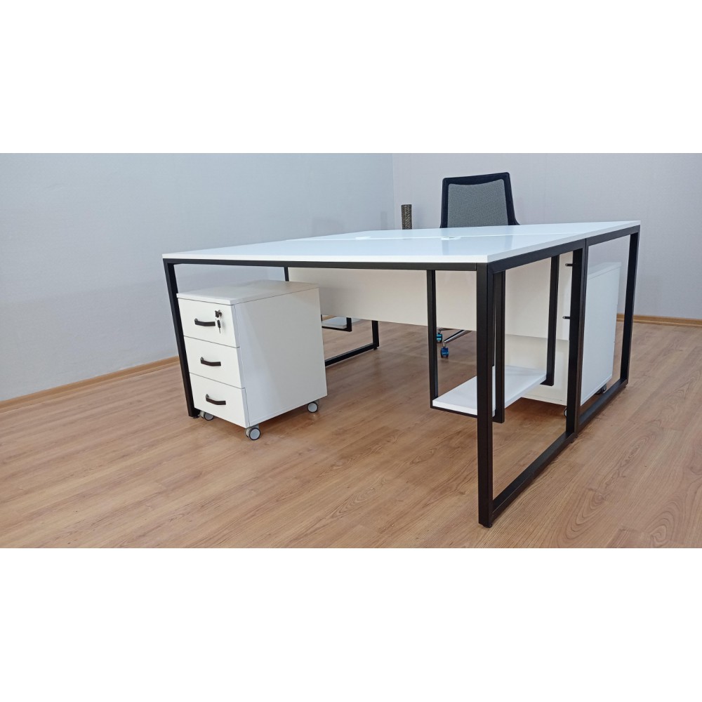White Keson Binary Desk
