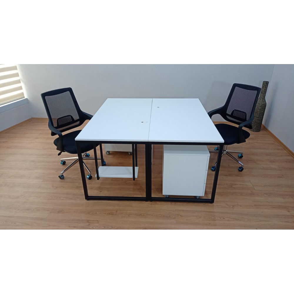 White Keson Binary Desk