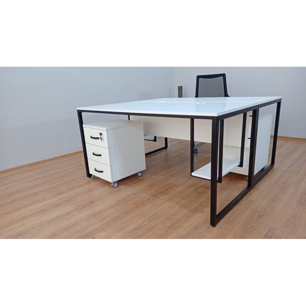 White Keson Binary Desk