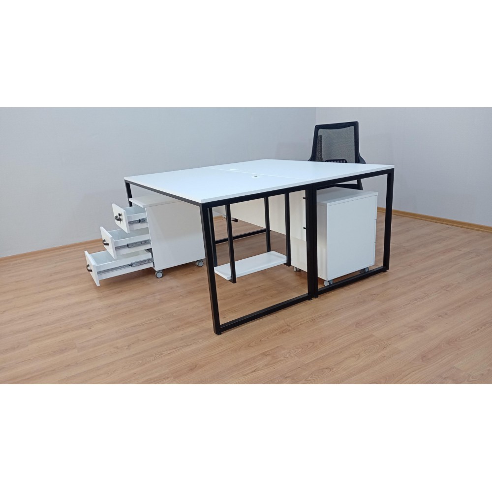 White Keson Binary Desk