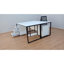 White Keson Binary Desk