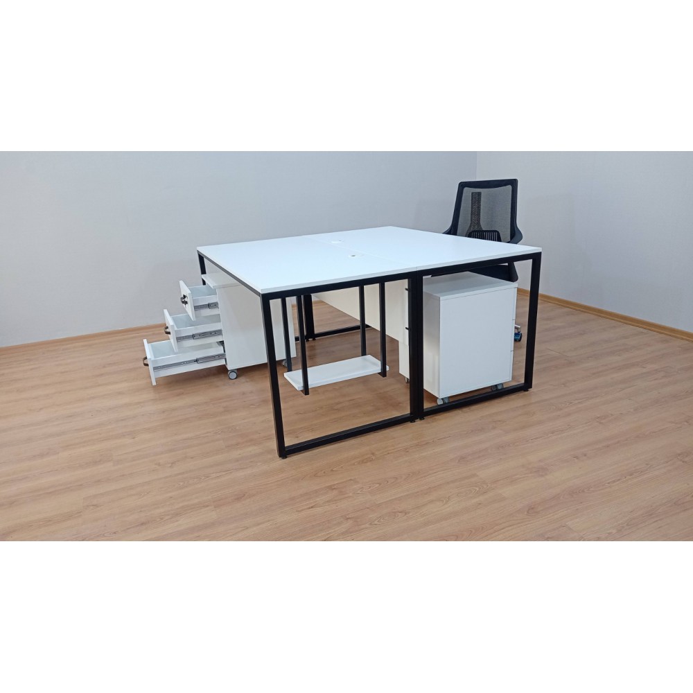 White Keson Binary Desk