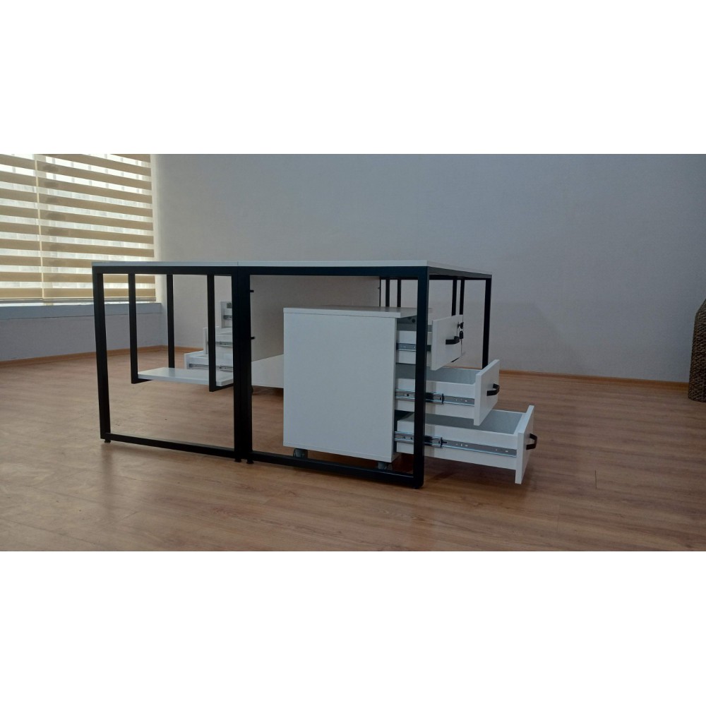 White Keson Binary Desk