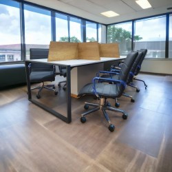 Apple for six person Multiple Workstation Desk - Petra Light Gray 