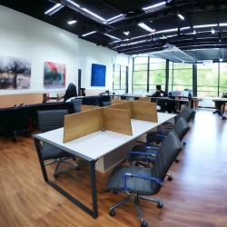 Apple for six person Multiple Workstation Desk - Petra Light Gray 