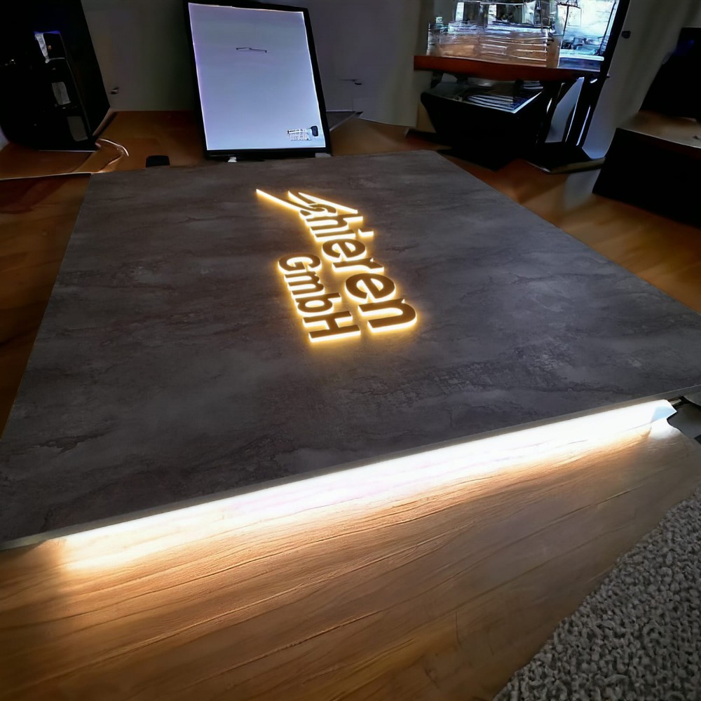 Office Wall Decoration 3D Led Logo Work
