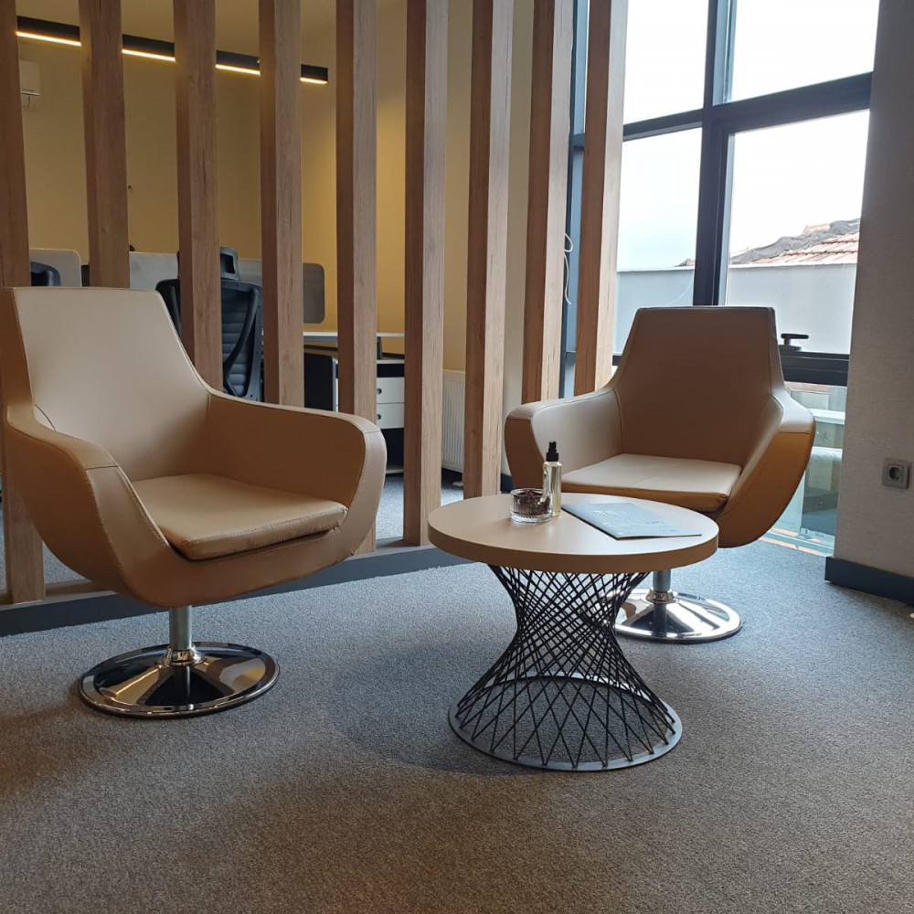 Kayra Waiting Chair Armchair - Flans Leg