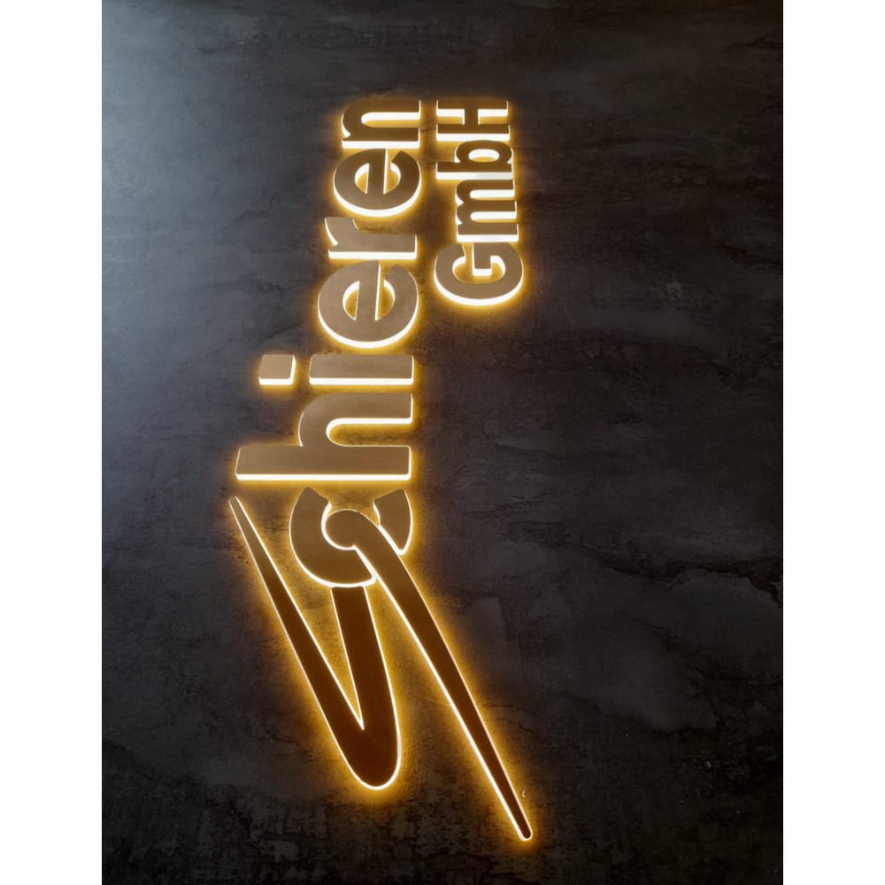 Office Wall Decoration 3D Led Logo Work