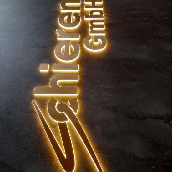 Office Wall Decoration 3D Led Logo Work