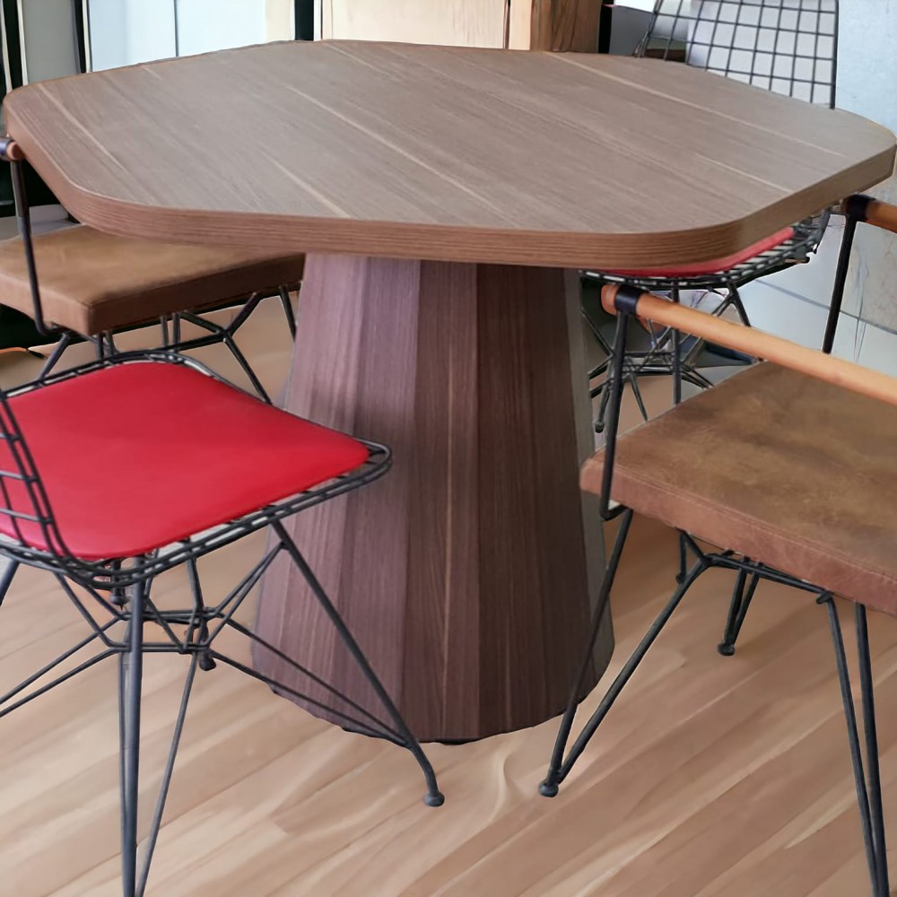 Round Meeting Wooden Tapered Leg