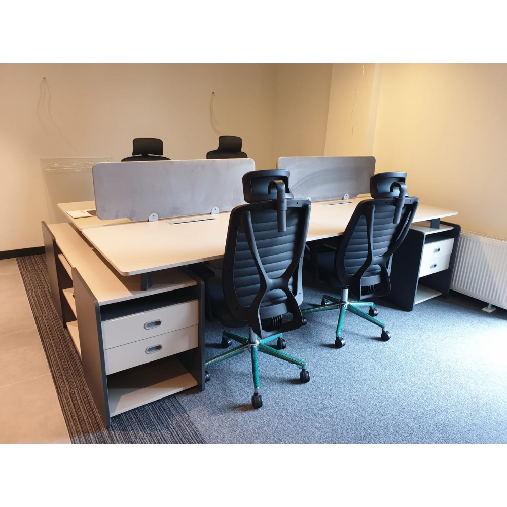 Qatar For Four Person Desk Workstation