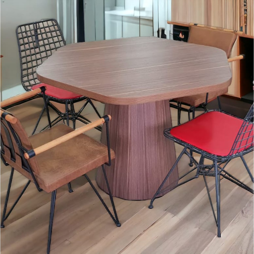 Round Meeting Wooden Tapered Leg