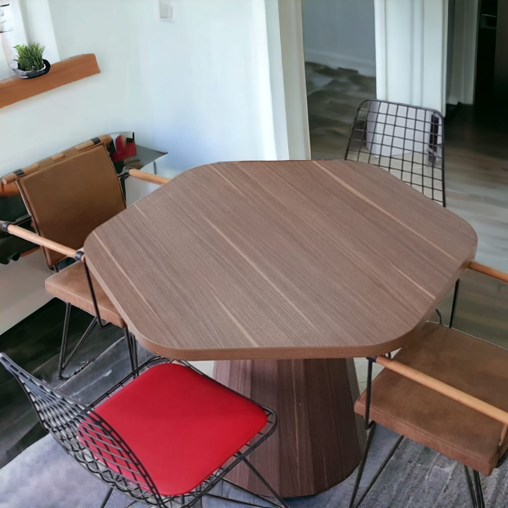 Round Meeting Wooden Tapered Leg