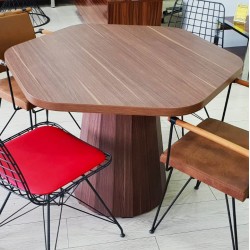 Round Meeting Wooden Tapered Leg