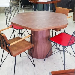 Round Meeting Wooden Tapered Leg