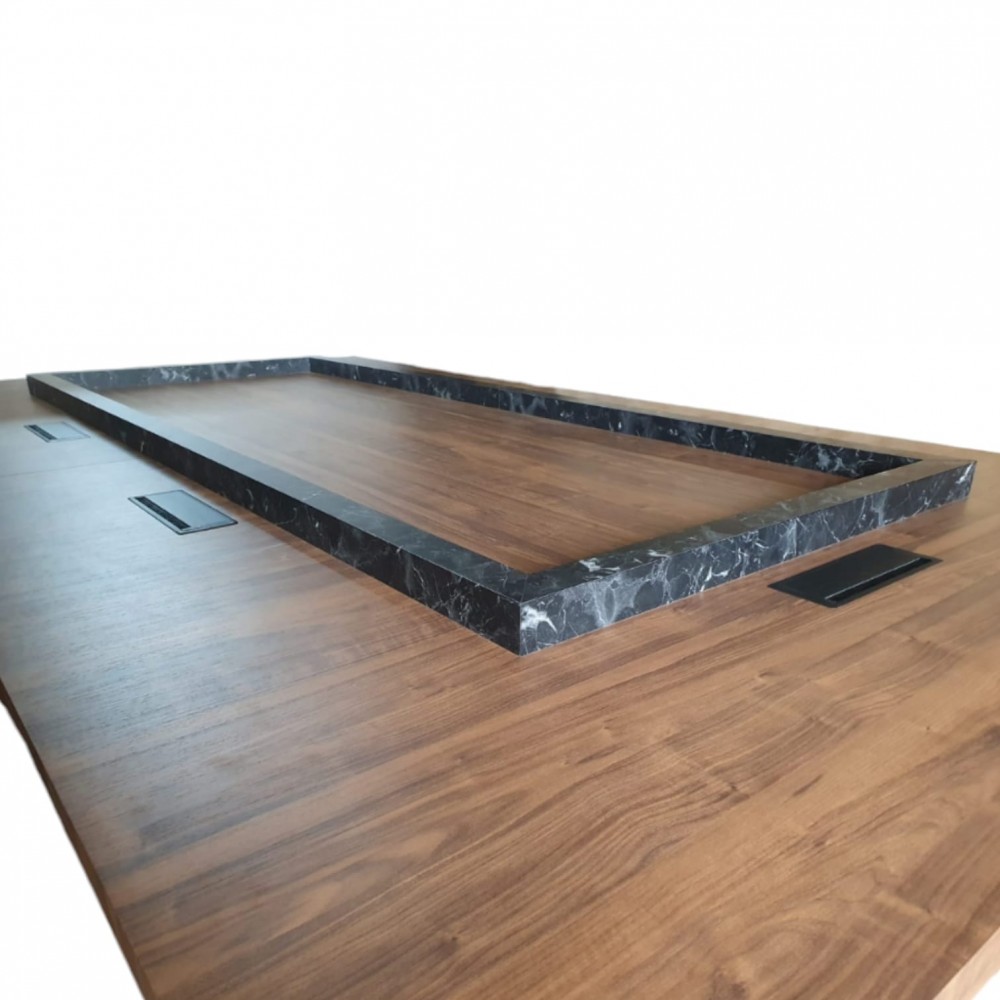 Wooden Marble Pattern Meeting Table