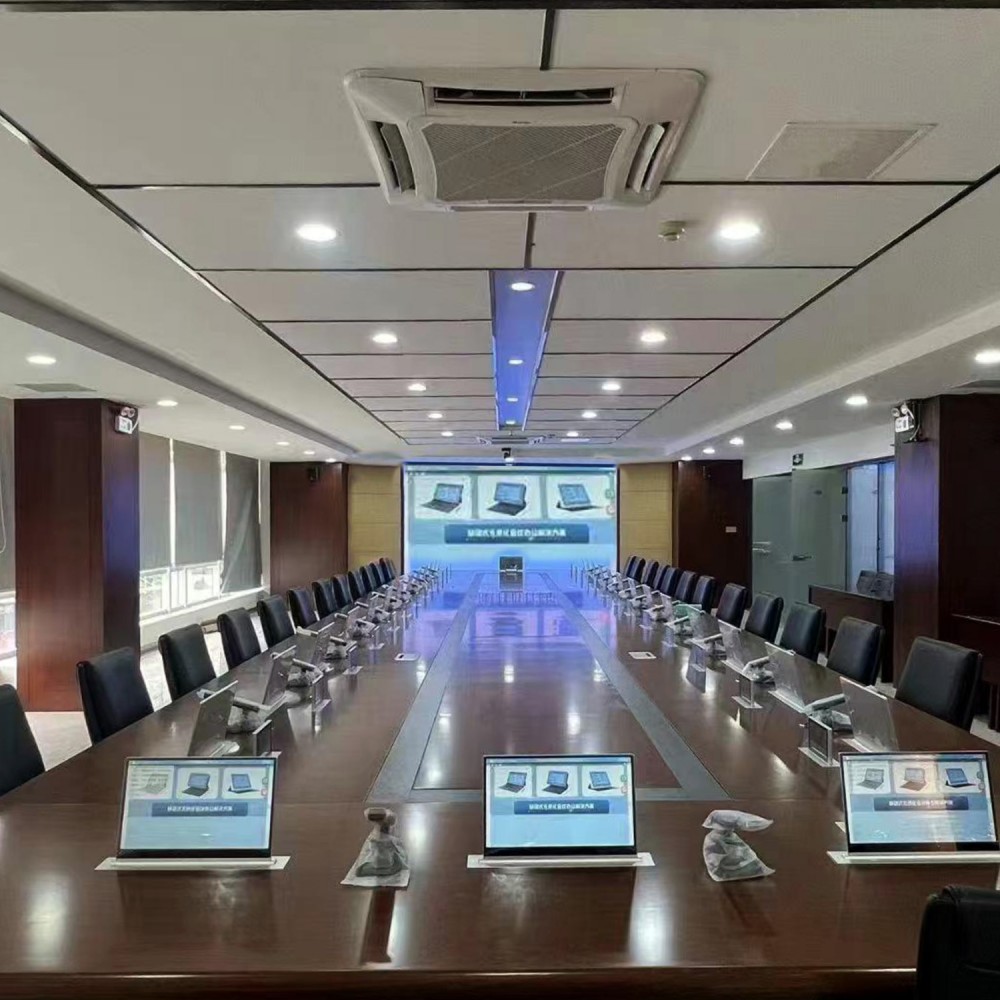 Modorized Monitor Lift for Multimedia Conference Room