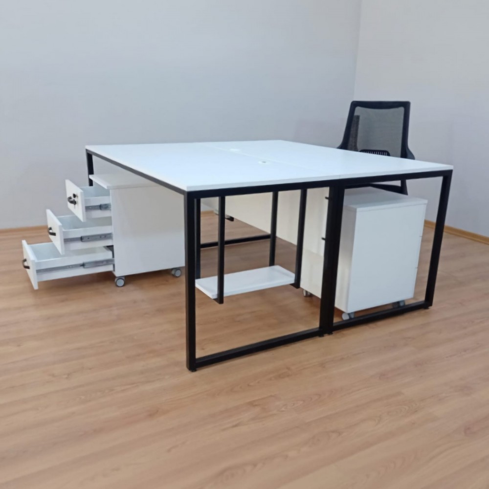 White Keson Binary Desk