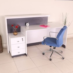 Box Office Reception Desk Table White Anthracite Istanbul