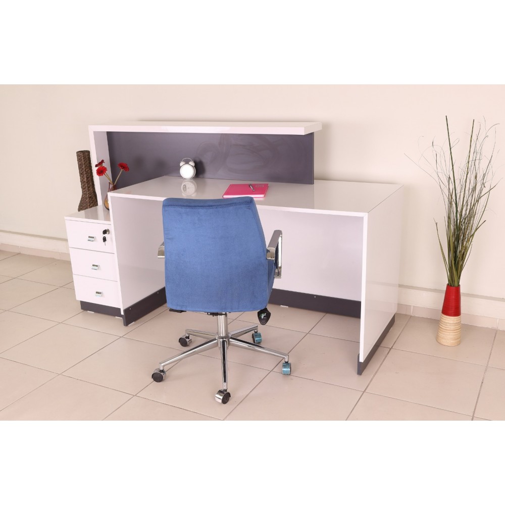 Box Office Reception Desk Table White Anthracite Istanbul