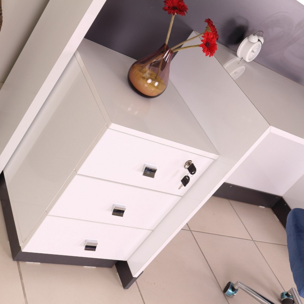 Box Office Reception Desk Table White Anthracite Istanbul