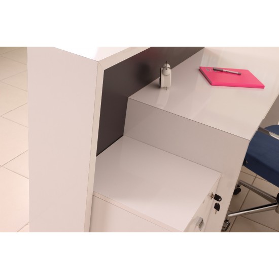 Box Office Reception Desk Table White Anthracite Istanbul