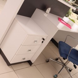 Box Office Reception Desk Table White Anthracite Istanbul