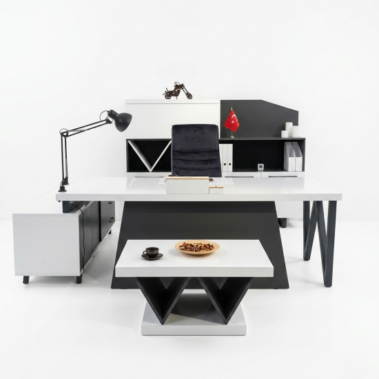 Istanbul Office Desk Office Executive Team White Anthracite