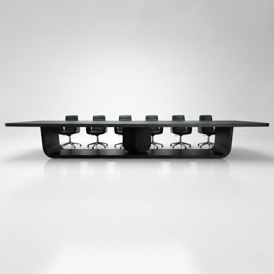 Large Black Lacquered Meeting Table For 20 People