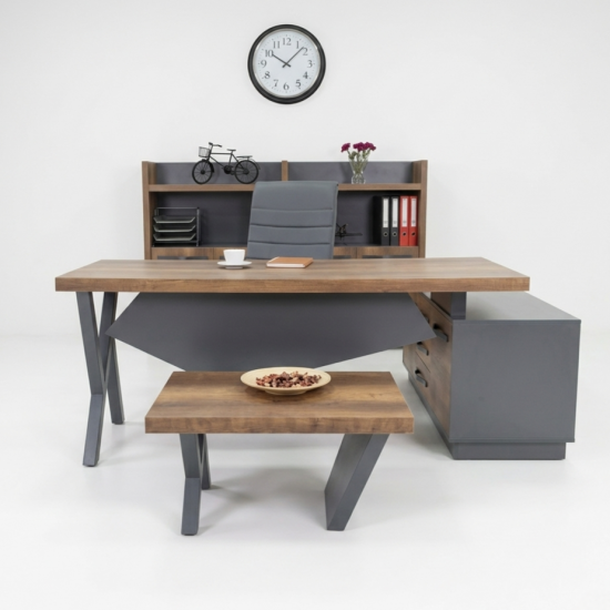 Istanbul Office Manager Table Elegant - Baroque Anthracite