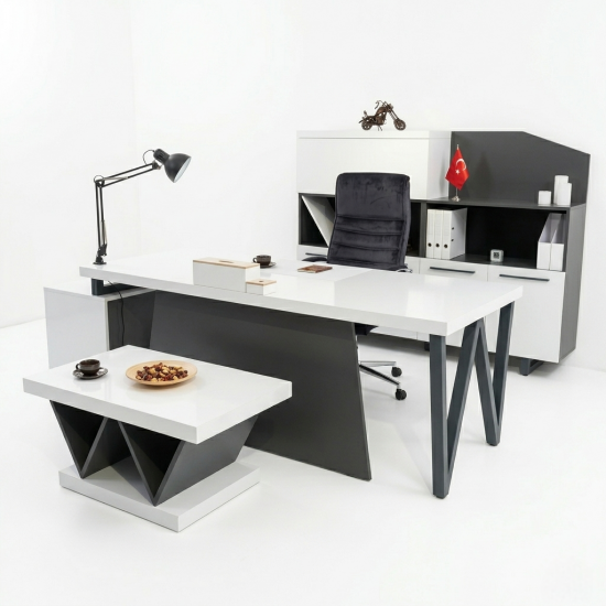Istanbul Office Desk Office Executive Team White Anthracite
