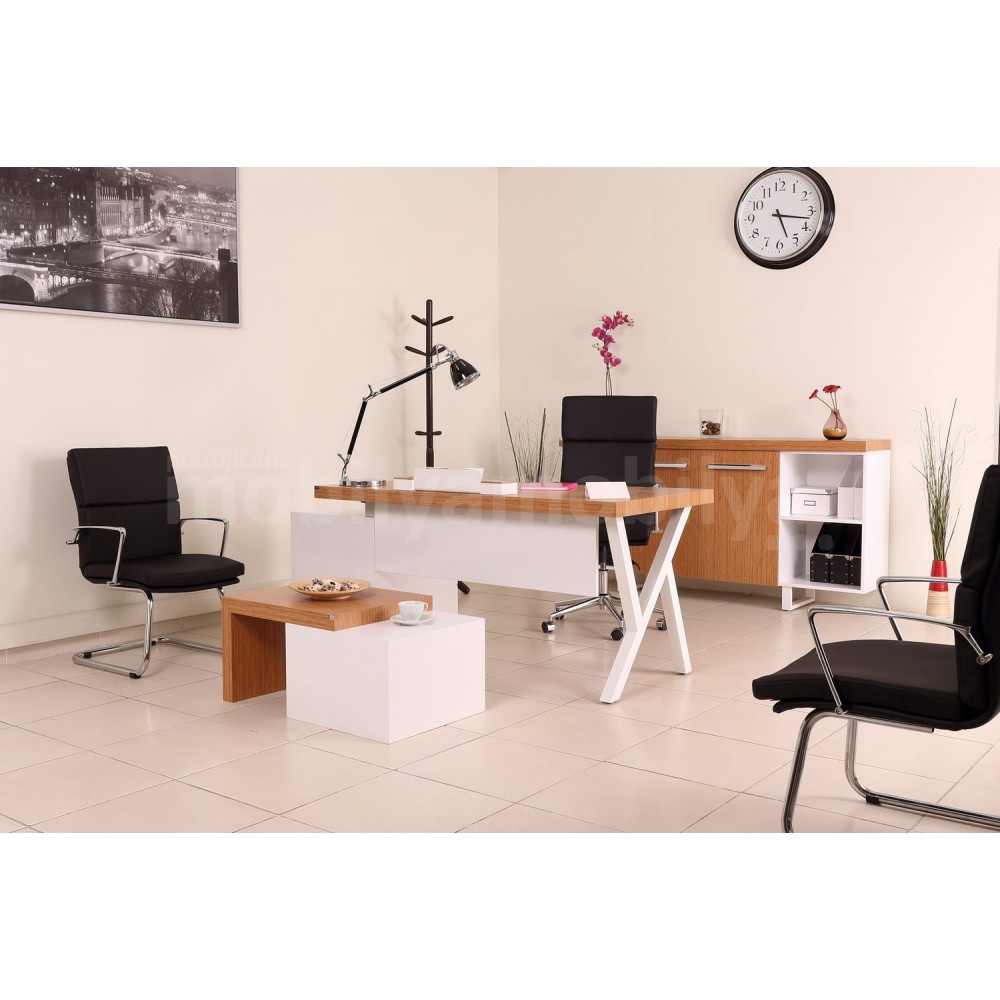 Canberra Executive Office Chair Bamboo White Line Tk.