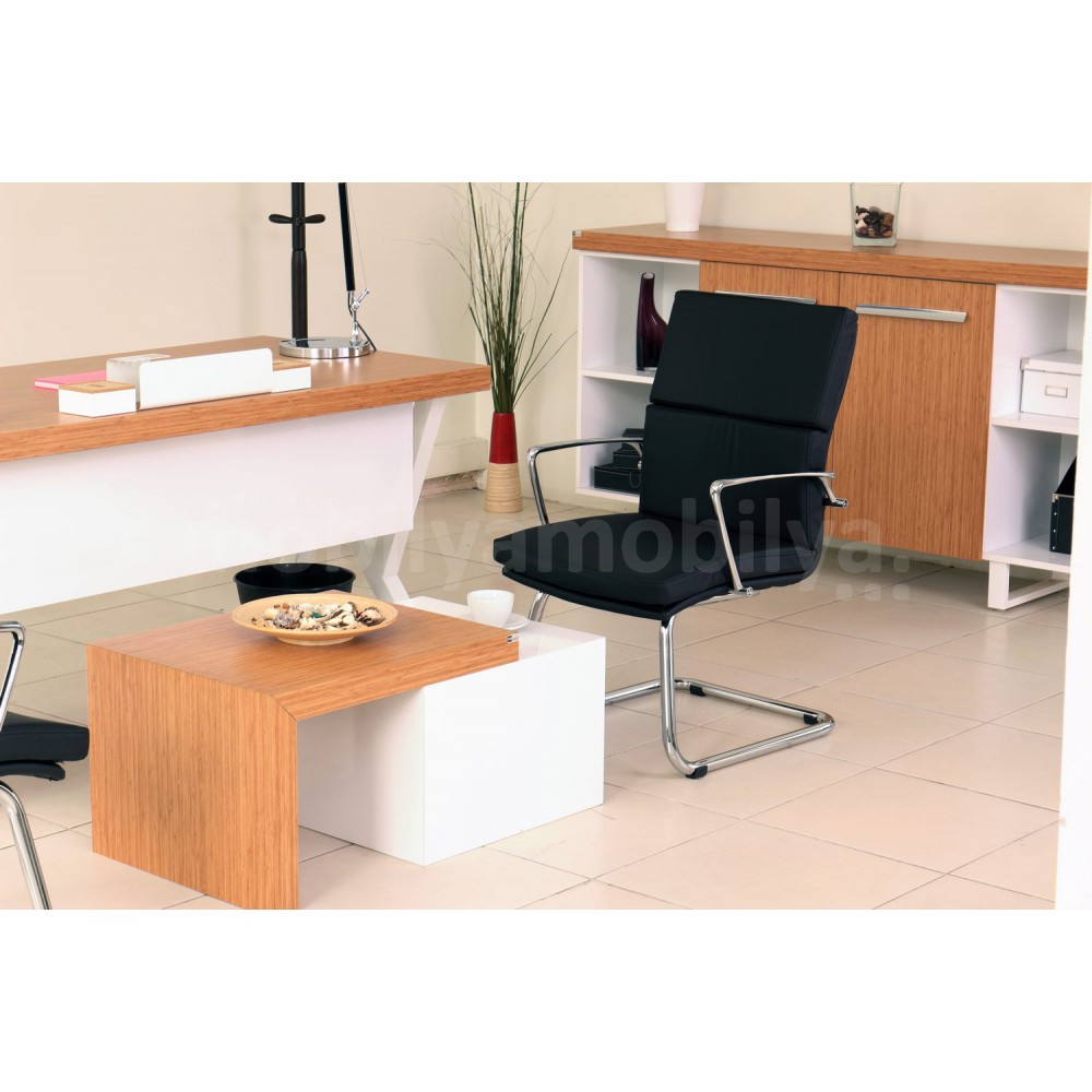 Canberra Executive Office Chair Bamboo White Line Tk.