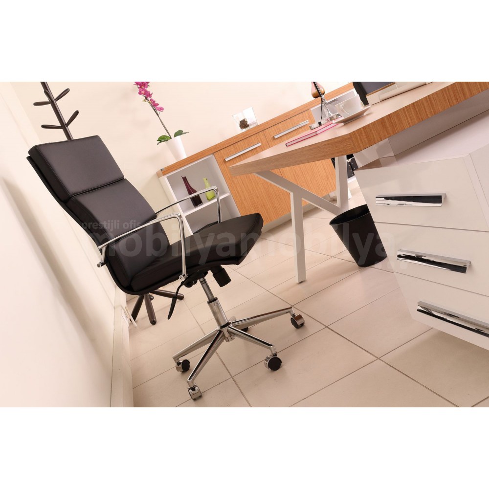 Canberra Executive Office Chair Bamboo White Line Tk.