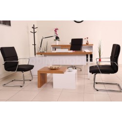 Canberra Executive Office Chair Bamboo White Line Tk.